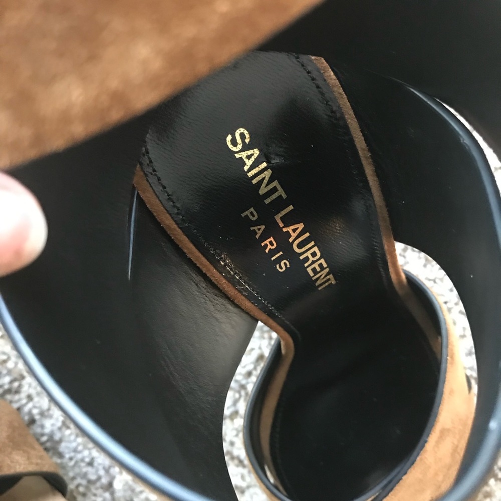 Saint Laurent Suede Crossover Strap Sandals 34 44 - Picture 8 of 8